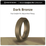 Dark Bronze Bevel Comfort Fit Silicone Ring Man