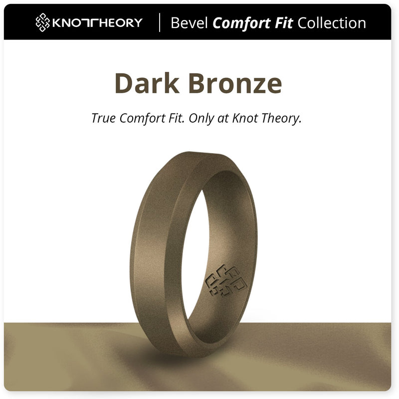 Dark Bronze Bevel Comfort Fit Silicone Ring Man