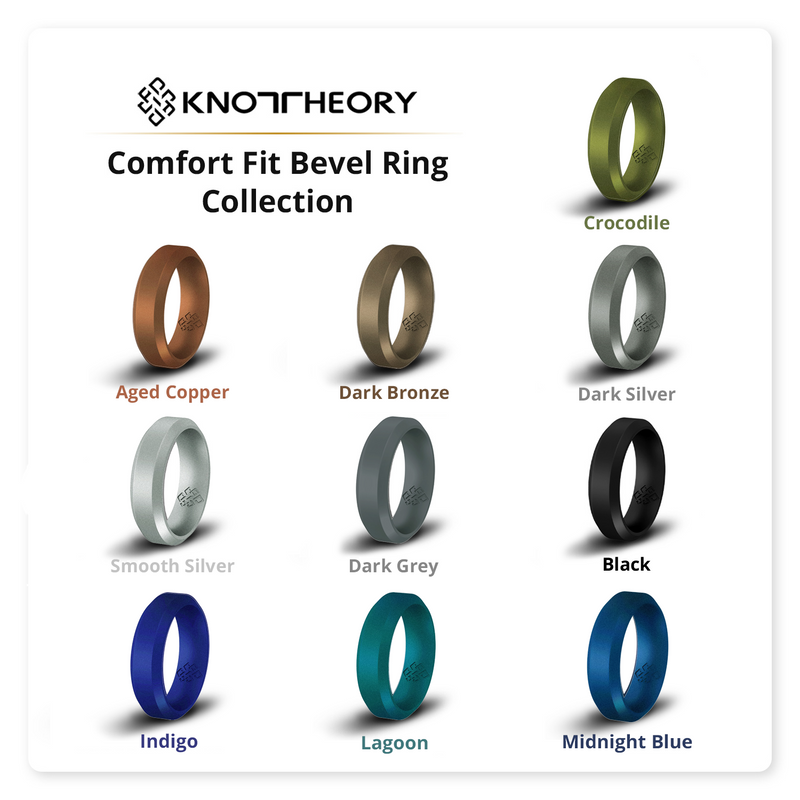 Dark Bronze Bevel Comfort Fit Silicone Ring Man